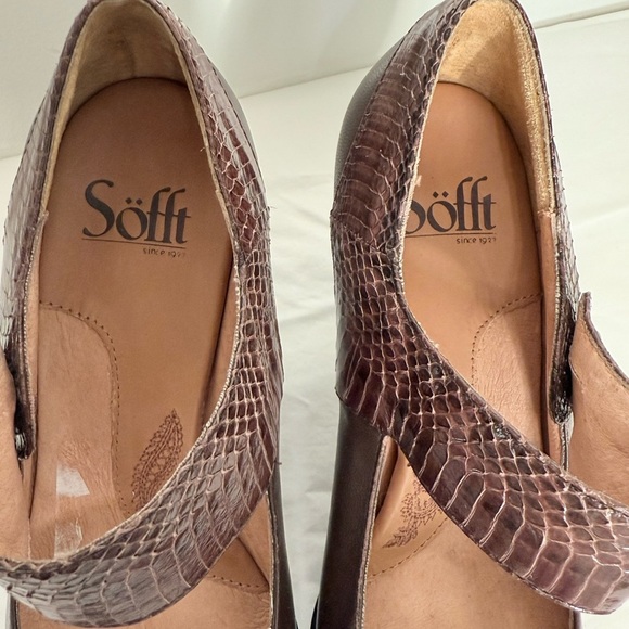 Sofft Since 1997 Women’s Mary Jane Peep-Toe Mid Heel Brown Shoes Size 8M VTG - Picture 5 of 14